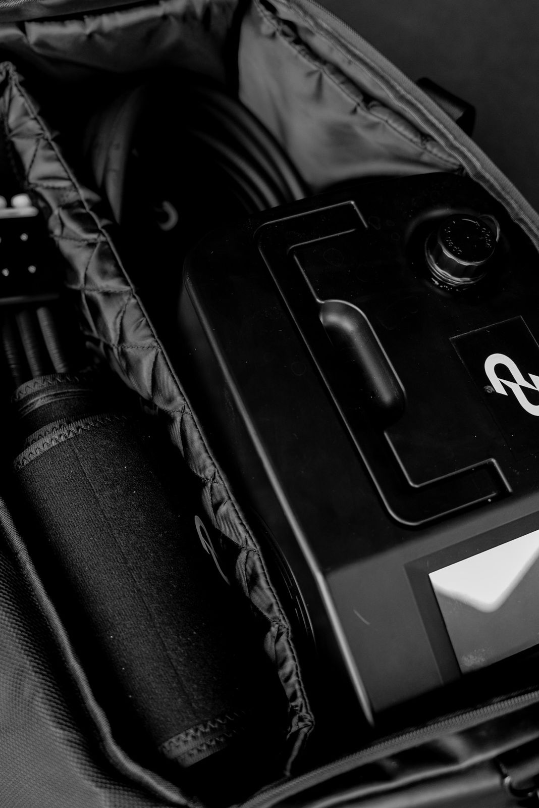 The Pulse One unit packed inside its padded carry bag